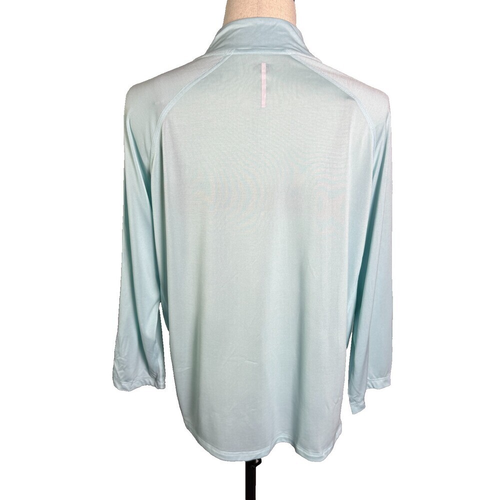 Zelos Women's 3X Light Blue Teal Half Zip Pullover Long Sleeve Activewear Top - Picture 8 of 11